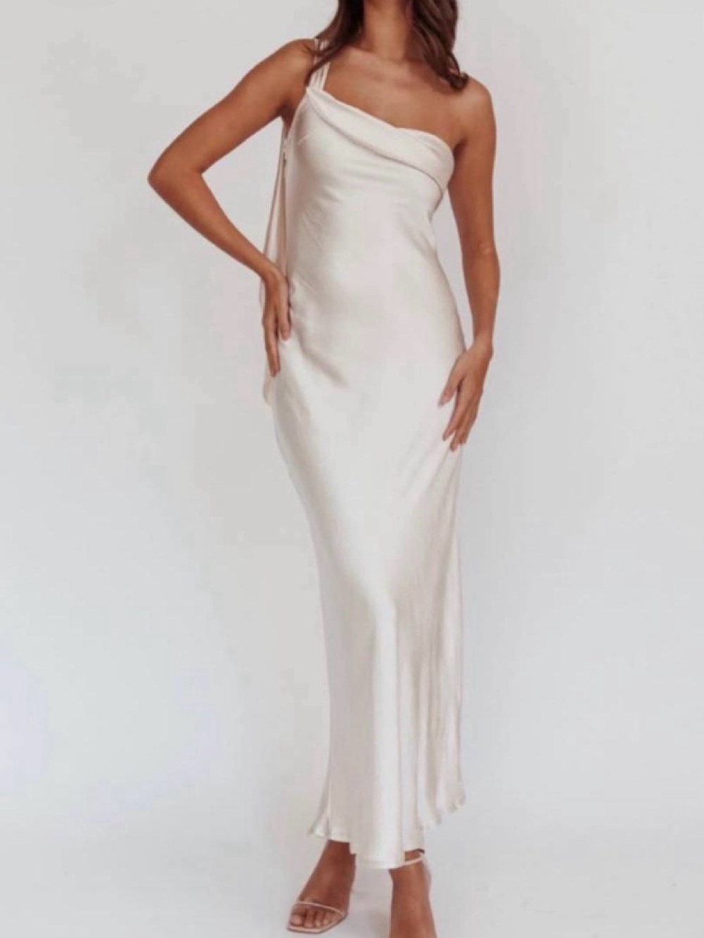 Selfie Leslie one Shoulder Satin Dress